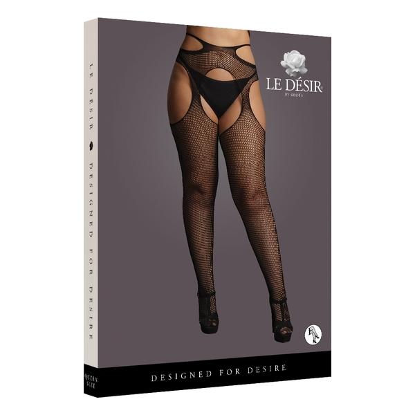 LE DÉSIR - SUSPENDER PANTYHOSE WITH STRAPPY WAIST - NEGRO - OSX - imagen 2