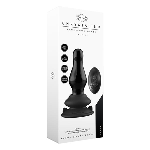MISSY - GLASS VIBRATOR - WITH SUCTION CUP AND REMOTE - RECARGABLE - 10 VELOCIDADES - NEGRO - imagen 1