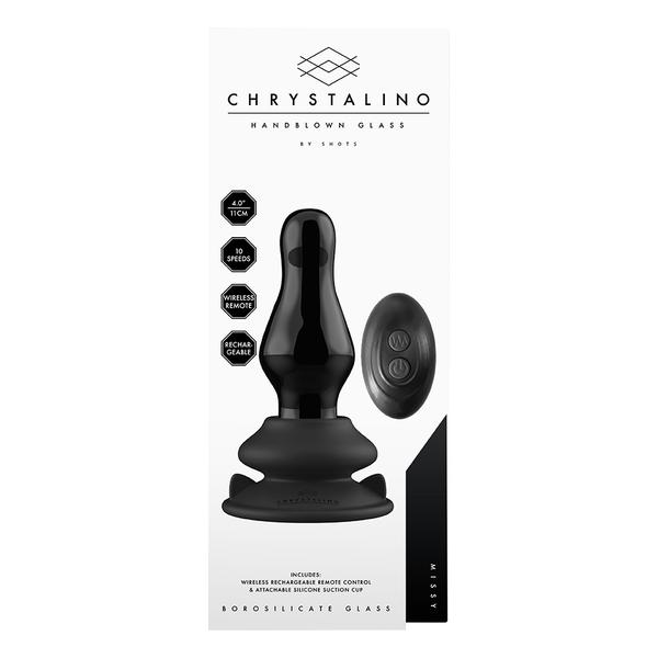 MISSY - GLASS VIBRATOR - WITH SUCTION CUP AND REMOTE - RECARGABLE - 10 VELOCIDADES - NEGRO - imagen 2