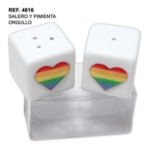 SALERO Y PIMIENTA CERAMICA CON COZARON LGBT