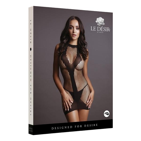 LE DÉSIR - MINI VESTIDO DE MALLA - NEGRO - imagen 2