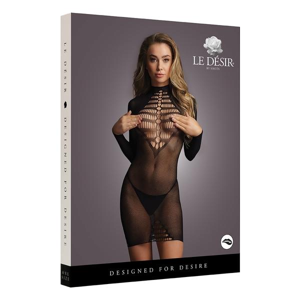 LE DESIR VESTIDO DE REJILLA CON ESCOTE - NEGRO - imagen 2