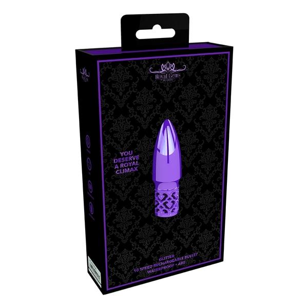 GLITTER - RECHARGEABLE ABS BULLET - MORADO