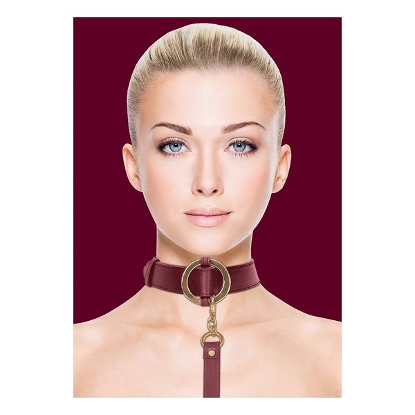 OUCH HALO - COLLAR WITH LEASH - BURDEOS